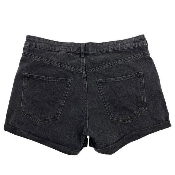 & Denim Black Denim Regular Waist Jean Shorts Women’s Size 10 - Picture 2 of 6